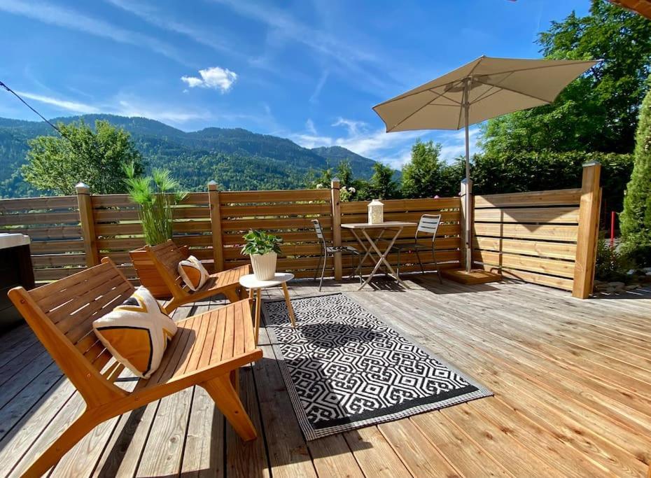Androsace Appartement Dans Chalet Bois Avec Jacuzzi Privatif Terrasse Et Vue Montagne Les Villards-sur-Thônes Екстериор снимка