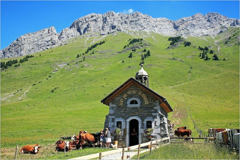 Androsace Appartement Dans Chalet Bois Avec Jacuzzi Privatif Terrasse Et Vue Montagne Les Villards-sur-Thônes Екстериор снимка